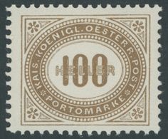 PORTOMARKEN P 33A **, 1900, 100 H. Dunkelgelbbraun, Gezähnt K 121/2:13, Postfrisch, Pracht, Mi. 150.- - Portomarken