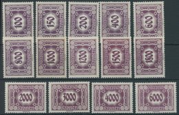 PORTOMARKEN P 118-31 **, 1922, 100 - 6000 Kr. Schwärzlichgraulila, Postfrischer Prachtsatz, Mi. 125.- - Postage Due