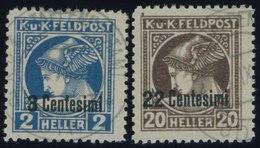 FELDPOST ITALIEN 20,23B O, 1930, 3 C. Auf 2 H. Blau Und 22 C. Auf 20 H. Braun, Gezähnt L 111/2, 2 Prachtwerte, Mi. 370.- - Sonstige & Ohne Zuordnung