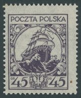 POLEN 243 **, 1926, 45 Gr. Galeone, Postfrisch, Pracht, Mi. 80.- - Sonstige & Ohne Zuordnung