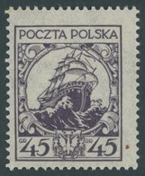 POLEN 243 **, 1926, 45 Gr. Galeone, Postfrisch, Pracht, Mi. 80.- - Otros & Sin Clasificación