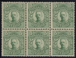 1911, 5 Ö Grün, Mit Wz., Im Postfrischen Sechserblock, Pracht -> Automatically Generated Translation: 1911, 5 Ö Green, W - Gebraucht