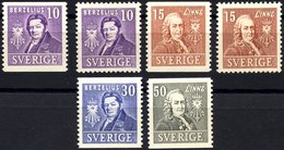 SCHWEDEN 272-75A/B **, 1939, 200 Jahre Akademie Der Wissenschaften, Zweiseitig Und Vierseitig Gezähnt, Prachtsatz (6 Wer - Used Stamps