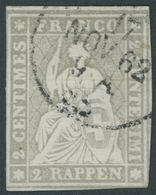 1862, 2 Rp. Grau, Berner Druck III, Teils Leicht Angeschnitten Sonst Farbfrisch Pracht, Gepr. Rellstab, Mi. 480.- -> Aut - Sonstige & Ohne Zuordnung