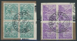 DIENSTMARKEN D 2/3 VB BrfStk, 1935, 5 Und 10 C. Landschaften, Je Im Zentrisch Gestempelten Viererblock, 2 Prachtbriefstü - Dienstmarken