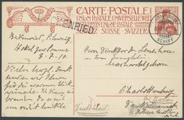 GANZSACHEN P 68 BRIEF, 1910, 10 C. Ganzsachenkarte Mit Stempeln LUZERN-FLÜELEN SCHIFF Und L1 BECKENRIED, Pracht - Entiers Postaux