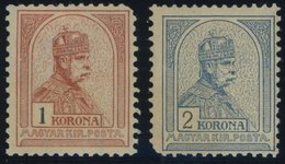 1900, 1 Und 2 Kr. König Franz Josef, Falzreste, Je Mit Eckzahnfehler, Mi. 620.- -> Automatically Generated Translation:  - Autres & Non Classés