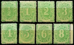 PORTOMARKEN P 1-12I *, 1902, Ziffer, Type I, Falzreste, Prachtsatz (8 Werte), Mi. 504.- - Portomarken