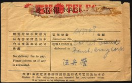 CHINA 1927, Radiogramm Aus Tientsin An Einen Soldaten Des French Army Corps, Feinst - 1912-1949 Repubblica