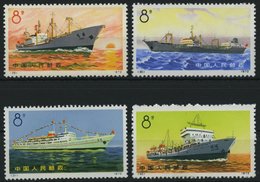 CHINA - VOLKSREPUBLIK 1113-16 (*), 1972, Handelsschiffe Der Volksrepublik China, Wie Verausgabt Ohne Gummi, Prachtsatz,  - Unused Stamps