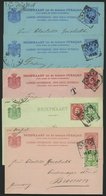 CURACAO 1897-99, 5 Gebrauchte Ganzsachenkarten Nach Deutschland, 2 Mit Zusatzfrankaturen, Pracht - Niederländische Antillen, Curaçao, Aruba