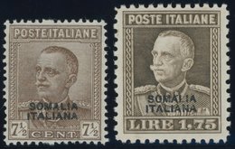 ITALIENISCH-SOMALILAND 120,126 **, 1928, 71/2 C. Und 1.75 L. König Viktor Emanuell III, 2 Postfrische Prachtwerte - Somalia