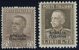 ITALIENISCH-SOMALILAND 120,126 **, 1928, 71/2 C. Und 1.75 L. König Viktor Emanuell III, 2 Postfrische Prachtwerte - Somalie