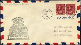 KANADA 164I BRIEF, 11.12.1934, Erstflug KENORA-MC KENZIE ISLAND (Teiletappe), Prachtbrief, Müller 262a - Used Stamps