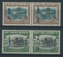 1927, 2 Sh. 60 P. Und 5 Sh., Kleiner Aufdruck S.W.A., 2 Waagerechte Paare, Falzrest, Pracht, Mi. 160.- -> Automatically  - Sonstige & Ohne Zuordnung