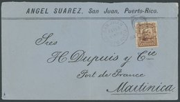 PUERTO RICO 1904, Firmenbrief Aus San Juan Mit USA-Frankatur (Mi.Nr. 145A) über St. Thomas Und Dänisch Westindien Nach M - Porto Rico