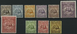 TURKS- UND CAICOS-INSELN 36-45 *, 1900-05, 2 P. - 3 Sh. Und 1/2 P. - 3 P., Falzrest, 10 Prachtwerte, Mi. 186.- - Turks & Caicos (I. Turques Et Caïques)