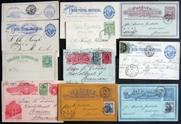 URUGUAY 1887-1909, 10 Verschiedene Ganzsachen, Meist Gebraucht, Feinst/Pracht - Uruguay