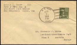 FELDPOST 1954, Feldpostbrief Aus Taiwan über Das Amerikanische Haupt-Feldpostamt In San Francisco Nach Wien, Mit Feldpos - Cartas & Documentos