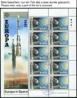 EUROPA UNION KB O, 1991, Weltraumfahrt, 11 Verschiedene Kleinbogensätze, U.a. Mit Irland, Pracht, Mi. 520.- - Collections
