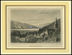 ASSMANNSHAUSEN, Gesamtansicht, Stahlstich Von Lange/Kurz Um 1840 - Lithographien