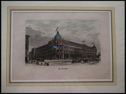 BERLIN: Das Centralhotel, Kolorierter Holzstich Um 1880 - Lithographien