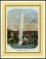 STUTTGART: Springbrunnen In Den Anlagen, Kolorierter Holzstich Von Griesinger, 1866 - Lithographies