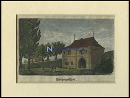 WOLFENBÜTTEL: Das Herzogsthor, Kolorierter Holzstich Auf Vaterländische Geschichten Von Görges 1843/4 - Litografía