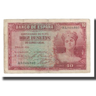 Billet, Espagne, 10 Pesetas, 1935, KM:86a, TB - 10 Peseten