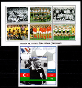 Azerbaijan 1997 Aserbaidschan Mi 399-404 + Block 33(405)  Football World Cup, France (1998): Former World Championships - 1998 – Frankrijk