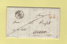 Macon - 70 - Saone Et Loire - 30 Juillet 1842 - PP Port Paye - Courrier De Senozan - 1801-1848: Précurseurs XIX