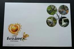 Portugal Euro UEFA 2004 Football Soccer Sport Games (stamp FDC) *odd Shape *self-adhesive - Lettres & Documents