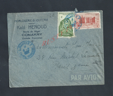 GUINÉE FRANÇAISE LETTRE COMMERCIALE SUR TIMBRES KALIL HENOUD HORLOGERIE À CONAKRY : - Cartas & Documentos