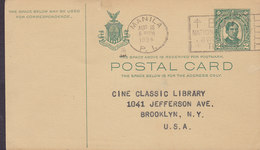 Philippines Postal Stationery Ganzsache Entier 2c. Slogan MANILA 1934 Cine Classic Library BROOKLYN United States - Philippines