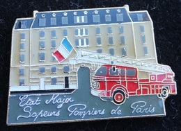 ETAT MAJOR DES  SAPEURS POMPIERS DE PARIS - GRANDE ECHELLE - DRAPEAU FRANCAIS   -  (21) - Pompiers