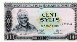 Billet De 100 Sylis Banque Centrale De La République De Guinée 1971 - Sup - - Guinee