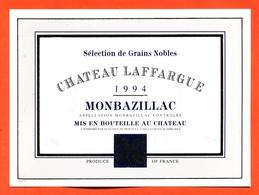 étiquette Vin De Monbazillac Chateau Laffargue 1994 Dumontet à La Grave D'ambarès - 75 Cl - Monbazillac