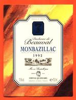 étiquette Vin De Monbazillac Duchesse De Beauval 1992 Cheval Quancard à Ambarès - 75 Cl - Monbazillac