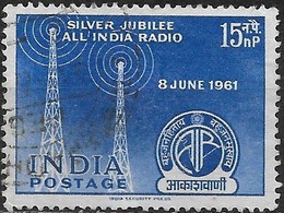 INDIA 1961 Silver Jubilee Of All India Radio - 15np All India Radio Emblem And Transmitting Aerials FU - Used Stamps