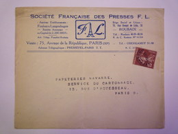 GP 2019 - 995  15C Préoblitéré Sur Enveloppe Au Départ De  ROUBAIX   XXX - 1893-1947