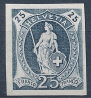 25 Rappen Stehende Helvetia - Pariser Druck - Unused Stamps