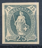 25 Rappen Stehende Helvetia - Pariser Druck - Kartonpapier - Nuevos