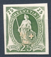 25 Rappen Stehende Helvetia - Pariser Druck - Kartonpapier - Unused Stamps