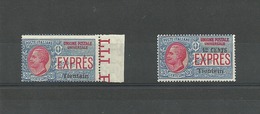 1917/18 Tientsin, Espressi, 2 Valori, 1 Bordo Di Foglio MHN Cert Raybaudi - Tientsin