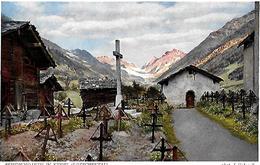 KIPPEL → Friedhofpartie Von Kippel Im Lötschental, Künstlerkarte J.Gaberell, Ca.1940 - Kippel