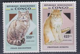 Congo République Démocratique N° 1823 / 24 XX Faune Chats Sauvages Les 2 Valeurs Sans Charnière, TB - Usati