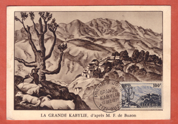 ALGERIE CARTE MAXIMUM KABYLIE DE 1955 DE TIZI OUZOU - Maximum Cards