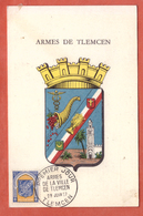 ALGERIE CARTE MAXIMUM BLASON DE 1957 DE TLEMCEN - Maximum Cards