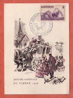 MARTINIQUE CARTE JOURNEE DU TIMBRE DE 1948 DE FORT DE FRANCE - Cartas & Documentos