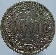 Germany 50 Reichspfennig 1929 A XF - 50 Renten- & 50 Reichspfennig